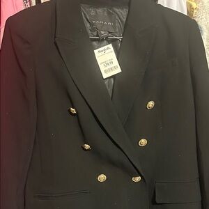 Tahari Black Jacket with Gold Accents